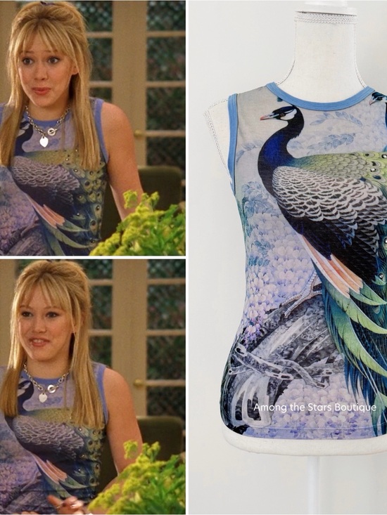 Tops - Extremely Rare Y2K Vintage Peacock Rhinestone Sleeveless Top ASO Lizzie McGuire